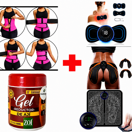 Kit Reductor 5 En 1 Con Electroestimulación | Reduce Medidas y Moldea Tu Cuerpo SIN Gym